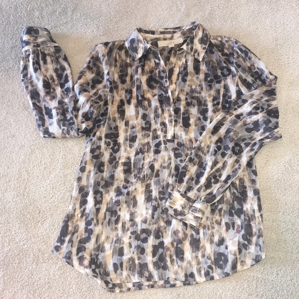 Loft animal print blouse